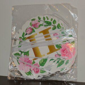 Flower Happy Birthday Banner – Pre-Strung Floral Party Decoration